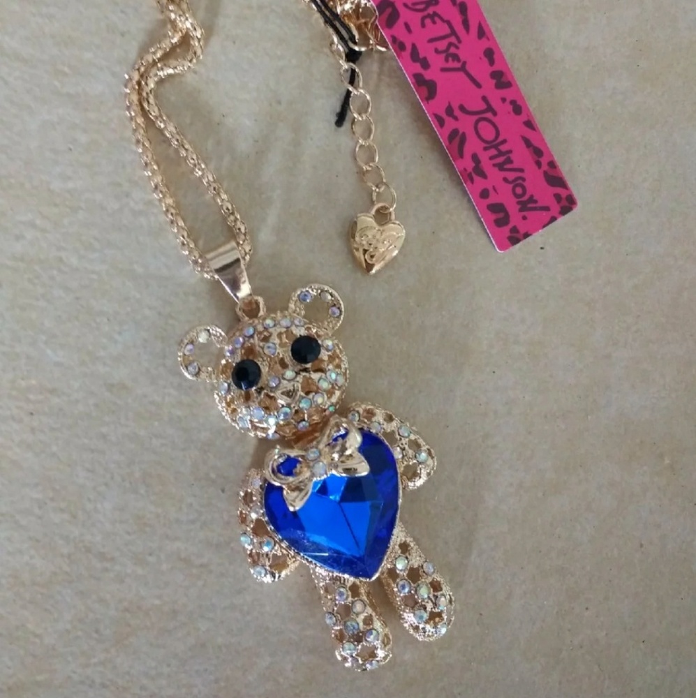 Betsey Johnson Teddy Bear Necklace NWT